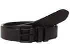 Cole Haan 35 Mm. Smooth Leather Bevel Edge W/ Double Loop (java/matte Black) Men's Belts