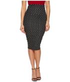 Unique Vintage Katharine Wiggle Skirt (black/white Dot) Women's Skirt