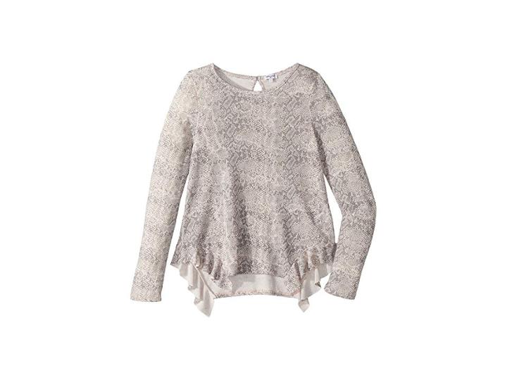 Splendid Littles Python Print Loose Knit Top (big Kids) (print) Girl's Clothing