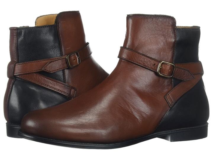 Sebago Plaza Ankle Boot (cognac/black Leather) Women's Boots