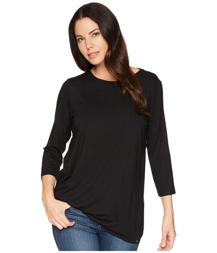 Lisette L Montreal Siena Jersey Side Knot Top (black) Women's Long Sleeve Pullover