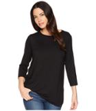 Lisette L Montreal Siena Jersey Side Knot Top (black) Women's Long Sleeve Pullover