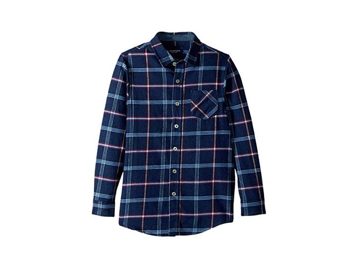 Toobydoo Flannel Shirt (toddler/little Kids/big Kids) (blue Plaid) Boy's Clothing