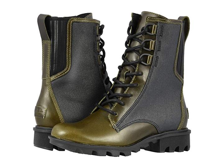 Sorel Phoenixtm Lace (hiker Green Leather And Canvas) Women's Lace-up Boots