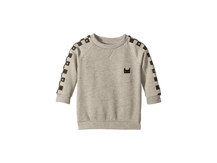 Munster Kids Flagged Fleece Sweatshirt (infant/toddler) (grey Marle) Boy's Sweatshirt