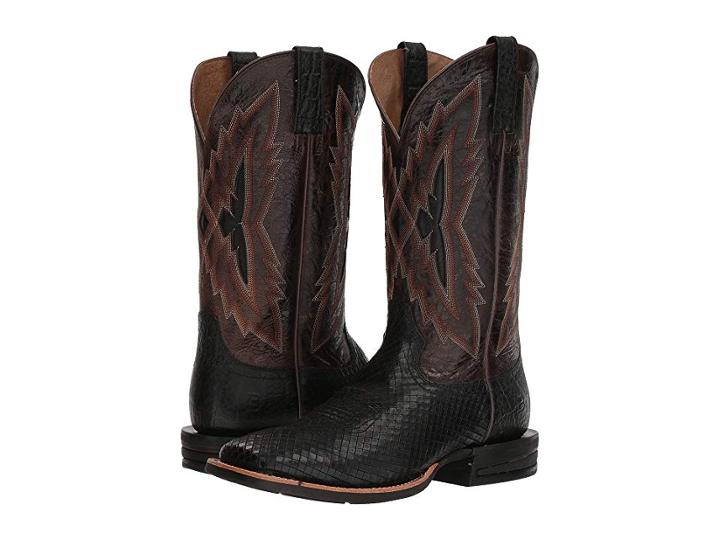 Ariat Relentless Top Notch (black Serpent/wildhorse Chocolate) Cowboy Boots