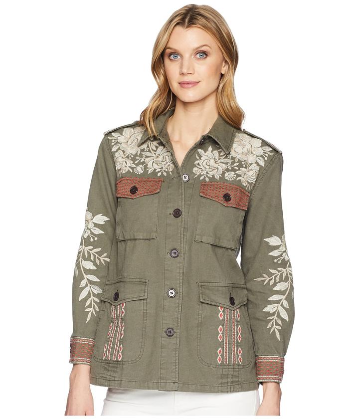Johnny Was Surya Military Jacket (desert Green) Women's Coat