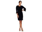 Donna Morgan Velvet 3/4 Sleeve Bodycon W/ Flared Sleeve (black) Women's Dress
