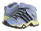 Adidas Outdoor Kids Terrex Ax2r Mid Cp (little Kid/big Kid) (chalk Blue/black/semi Frozen Yellow) Girls Shoes