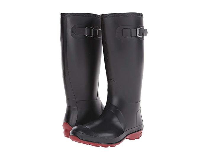Kamik Olivia (black/brick Red Sole) Women's Rain Boots