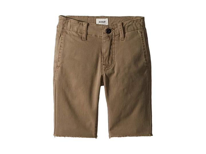 Hudson Kids Raw Hem Sateen Chino Shorts In Dark Chino (toddler/little Kids/big Kids) (dark Chino) Boy's Shorts