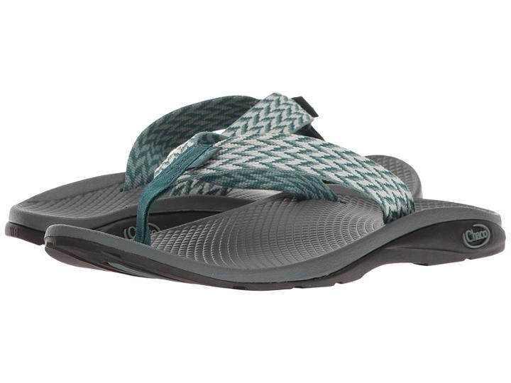 Chaco Flip Ecotreadtm (trellis Teal) Women's Shoes