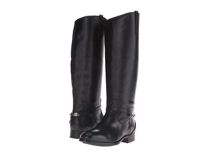 Frye Lindsay Plate (black Smooth Vintage Leather) Women's Boots