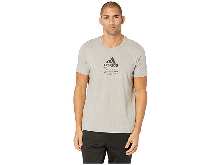 Adidas Badge Of Sport International Tee (medium Grey Heather) Men's T Shirt