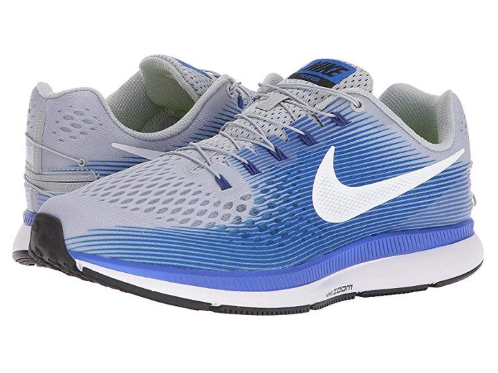 Nike Air Zoom Pegasus 34 Flyease (wolf Grey/white/racer Blue) Men's Running Shoes