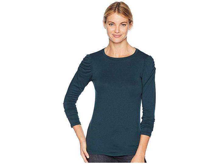 Bobeau Bishop Sleeve Knit Tee (hunter Green) Women's T Shirt