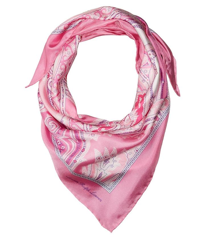 Lauren Ralph Lauren Sandra Silk Square Scarf (pink) Scarves