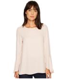 Vince Camuto Flared Sleeve Crew Neck Blouse (pink Balm) Women's Blouse