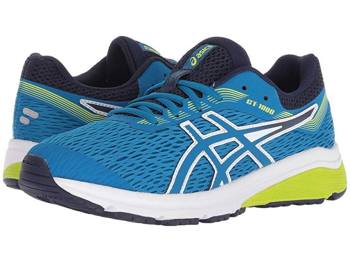 Asics Kids Gt-1000 7 (big Kid) (race Blue/neon Lime) Boys Shoes