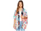 Miss Me Floral Print Dolman Sleeve Cardigan (ivory White) Women's Sweater