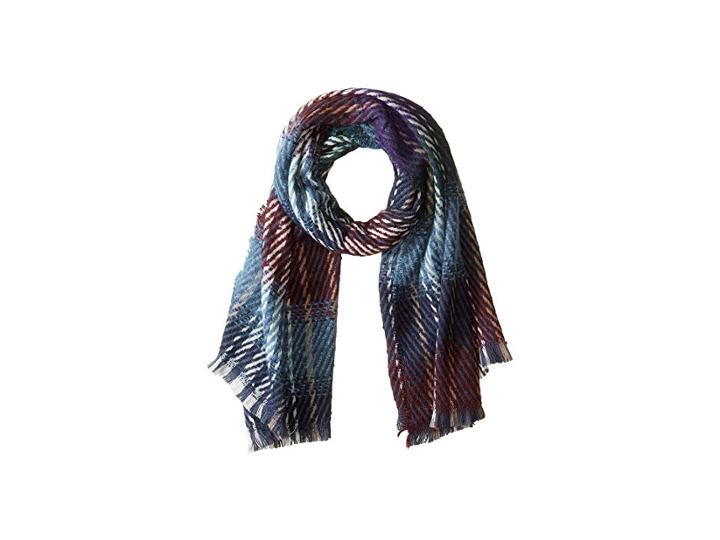 Steve Madden Groovy Supersize Twill Blanket Wrap (cool) Scarves