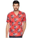 Ted Baker Bliss Short Sleeve Tropical Pattern Shirt (red) Men's Clothing