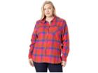Columbia Plus Size Simply Puttm Ii Flannel Shirt (cactus Pink Check) Women's Long Sleeve Button Up