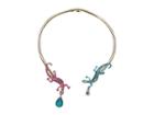 Betsey Johnson Multicolor Lizzard Hinge Collar Necklace (multi) Necklace