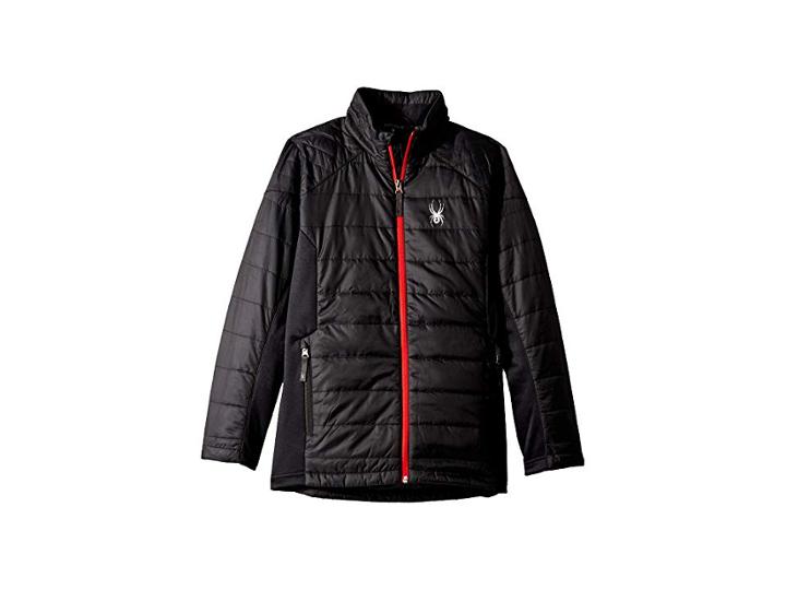 Spyder Kids Glissade Insulator Jacket (big Kids) (black/black/red) Boy's Coat