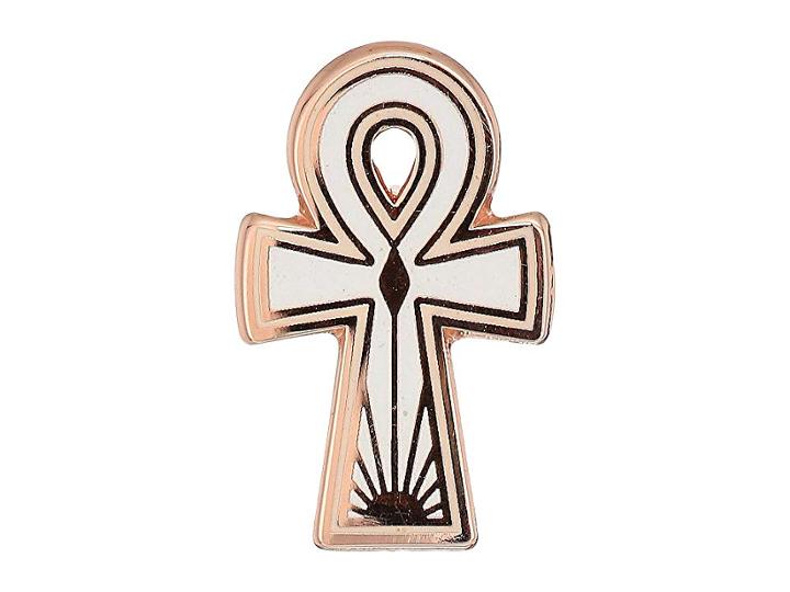 Alex And Ani Color Infusion Ankh Pin (shiny Rose Gold) Brooches Pins