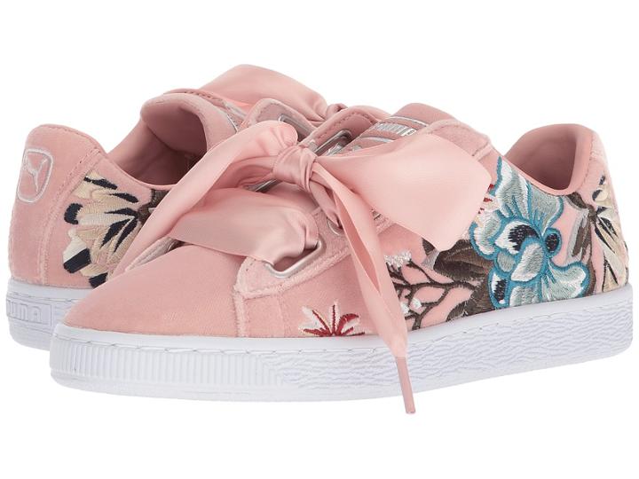 Puma Basket Heart Hyper Emb (peach Beige) Women's Shoes
