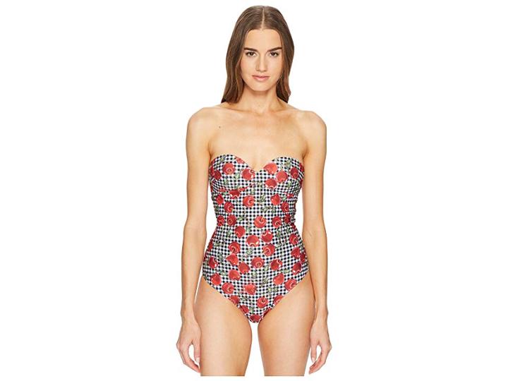 Moschino Cherry Print Swimsuit (turquoise) Women's Swimsuits One Piece