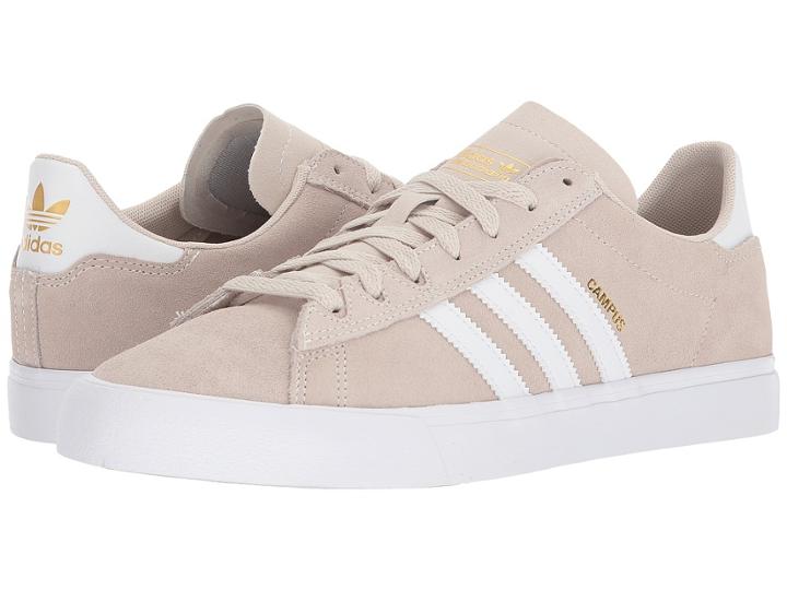 Adidas Skateboarding Campus Vulc Ii (chalk White/footwear White/gold Metallic) Men's Skate Shoes