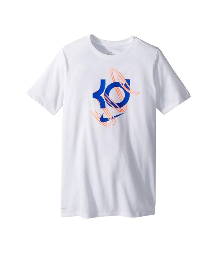 Nike Kids Dry Kd Basketball Short Sleeve Top (little Kids/big Kids) (white) Boy's Clothing