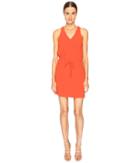 Boutique Moschino Drawstring V-neck Dress (orange) Women's Dress