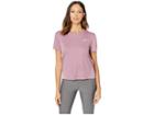 Nike Miler Top Short Sleeve (plum Dust/reflective Silver) Women's Clothing