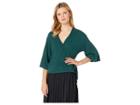 American Rose Eden Wrap Top With Tie (hunter) Women's Blouse