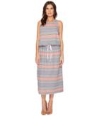 Dylan By True Grit Maritime Yarn-dye Stripe Casual Cool Tie Dress (grey Multi) Women's Dress