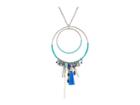 Rebecca Minkoff Gemma Charm Pendant Necklace (silver/blue) Necklace