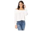 1.state Fold-over Off Shoulder Brushed Jersey Top (soft Ecru) Women's Clothing