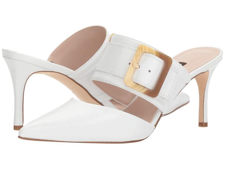 Nine West Mariterase Heel Mule (white Leather) Women's Shoes
