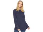 Nic+zoe Grommet Cuff Top (dark Indigo) Women's Clothing