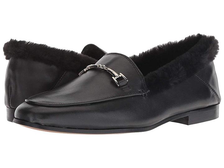 Sam Edelman Loraine (black Leather Modena Calf Leather/short Plush Fur) Women's Dress Sandals