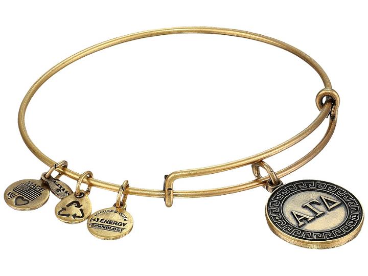 Alex And Ani Alpha Gamma Delta Charm Bangle (rafaelian Gold Finish) Bracelet