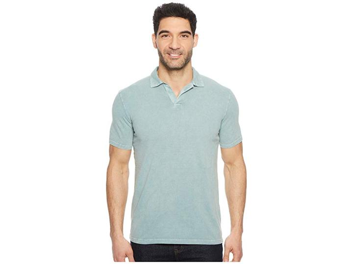 Mod-o-doc Pescadero Short Sleeve Johnny Collar Polo (oasis Stone) Men's Short Sleeve Knit