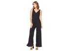 Adrianna Papell Knit Crepe V-neck Jumpsuit (black) Women's Jumpsuit & Rompers One Piece