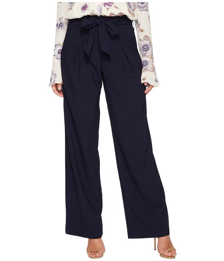J.o.a. Wide Leg Pants With Tie Waist (navy) Women's Casual Pants