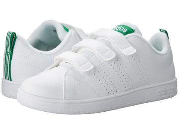 Adidas Kids Vs Advantage Clean Cmf (little Kid) (white/green) Kids Shoes