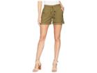 Roxy Love At Two Non-denim Elastic Waist Shorts (burnt Olive) Women's Shorts