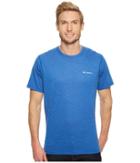 Columbia Silver Ridge Zerotm Short Sleeve Shirt (azul Heather) Men's T Shirt